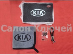 Подарочный набор для Kia №2 (заглушки, брелок, микрофибра, силиконовый коврик, колпачки)