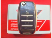 Чехол для ключа Kia TPU Black and Gold Супер качество