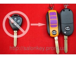 Выкидной ключ Toyota 4 кнопки. Для переделки вид ORANGE