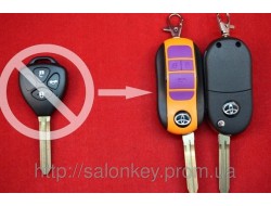 Выкидной ключ Toyota 3 кнопки. Для переделки вид ORANGE
