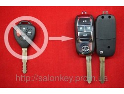 Toyota выкидной ключ 4 кнопки вид Машинка HROME