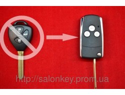 Ключ Toyota выкидной 3 кнопки вид NEW HROME