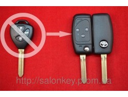 Ключ Toyota выкидной 3 кнопки вид Банан