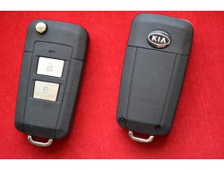 Ключ Kia выкидной для переделки 2 кнопки без места под батарейку, вид Plastik