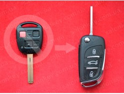 Выкидной ключ Lexus LX470 GX470 3 кнопки 314,4Mhz HYQ1512V 4D ID68