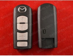 Mazda smart ключ корпус 4 кнопки. Батарейка в центре