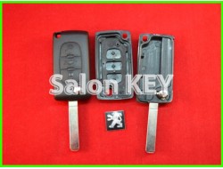Корпус ключа Peugeot выкидной 3 кнопки без bettery holder (OEM)